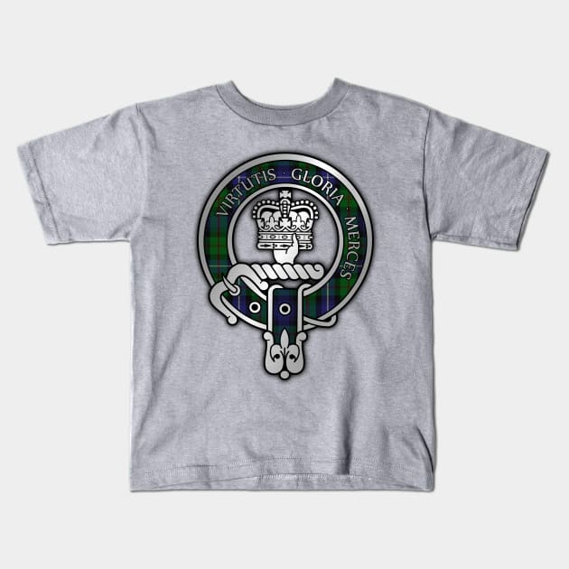 Clan Donnachaidh / Robertson Hunting Tartan Crest Kids T-Shirt by Taylor'd Designs